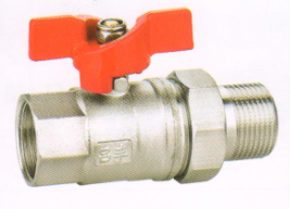 呂豐球閥_LF230黃銅蝶柄活接球閥（鎳）