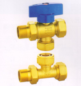 呂豐球閥_LF236 卡套式黃銅三通活接閥 