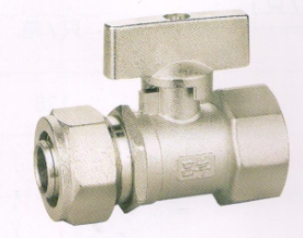 呂豐球閥_LF257F 卡套式直柄黃銅內(nèi)絲球閥（鎳）