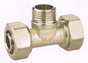  呂豐鋁塑管卡套式_LF306 鋁塑管卡套式-外絲三通