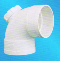宏岳PVC_U排水管材管件__90°帶檢彎頭