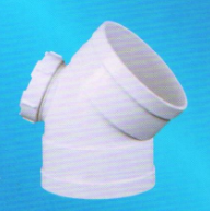 宏岳PVC_U排水管材管件__45°帶檢彎頭