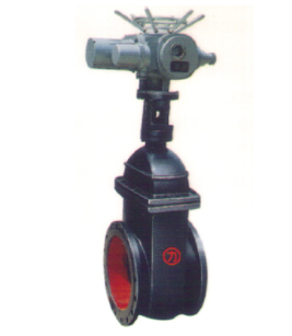  天津力字水暖閥門__鐵制電動暗桿楔式閘閥