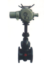 天津力字水暖閥門__ 鐵制電動明桿楔式閘閥