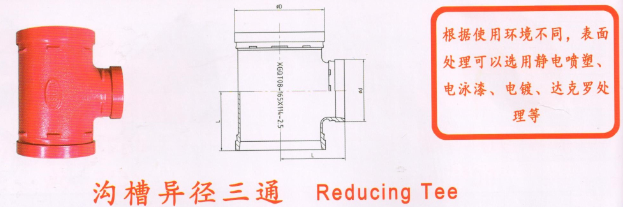 華盛溝槽管件_XGQT08溝槽異徑三通