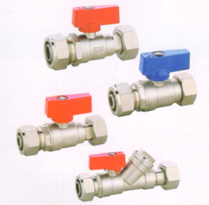 呂豐球閥_LF255 卡套式黃銅內(nèi)絲活接球閥（壁掛爐套件）